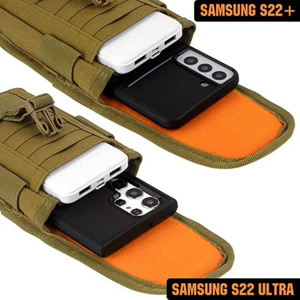 Tactical Cell Phone Holster Pouch with Armor Case on with US Flag Patch